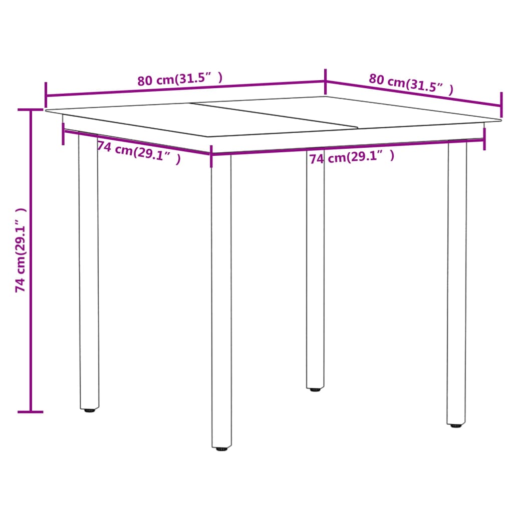 vidaXL Ensemble à manger de jardin 5 pcs Noir