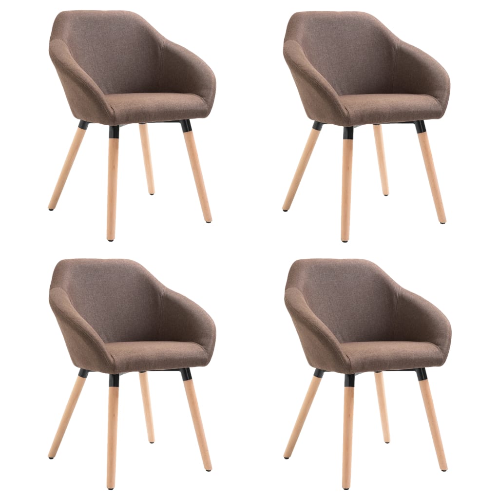 vidaXL Chaises à manger lot de 4 marron tissu