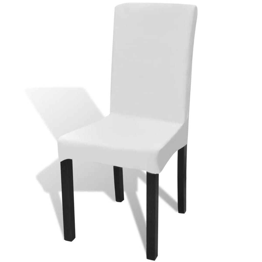 vidaXL Housses extensibles de chaise 6 pcs Blanc