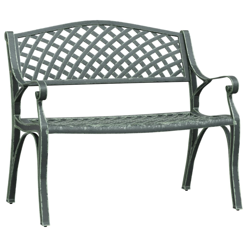 vidaXL Banc de jardin 102 cm Aluminium coulé Vert