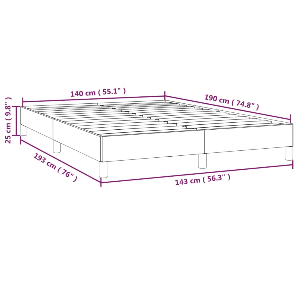 vidaXL Cadre de lit sans matelas gris clair 140x190 cm velours