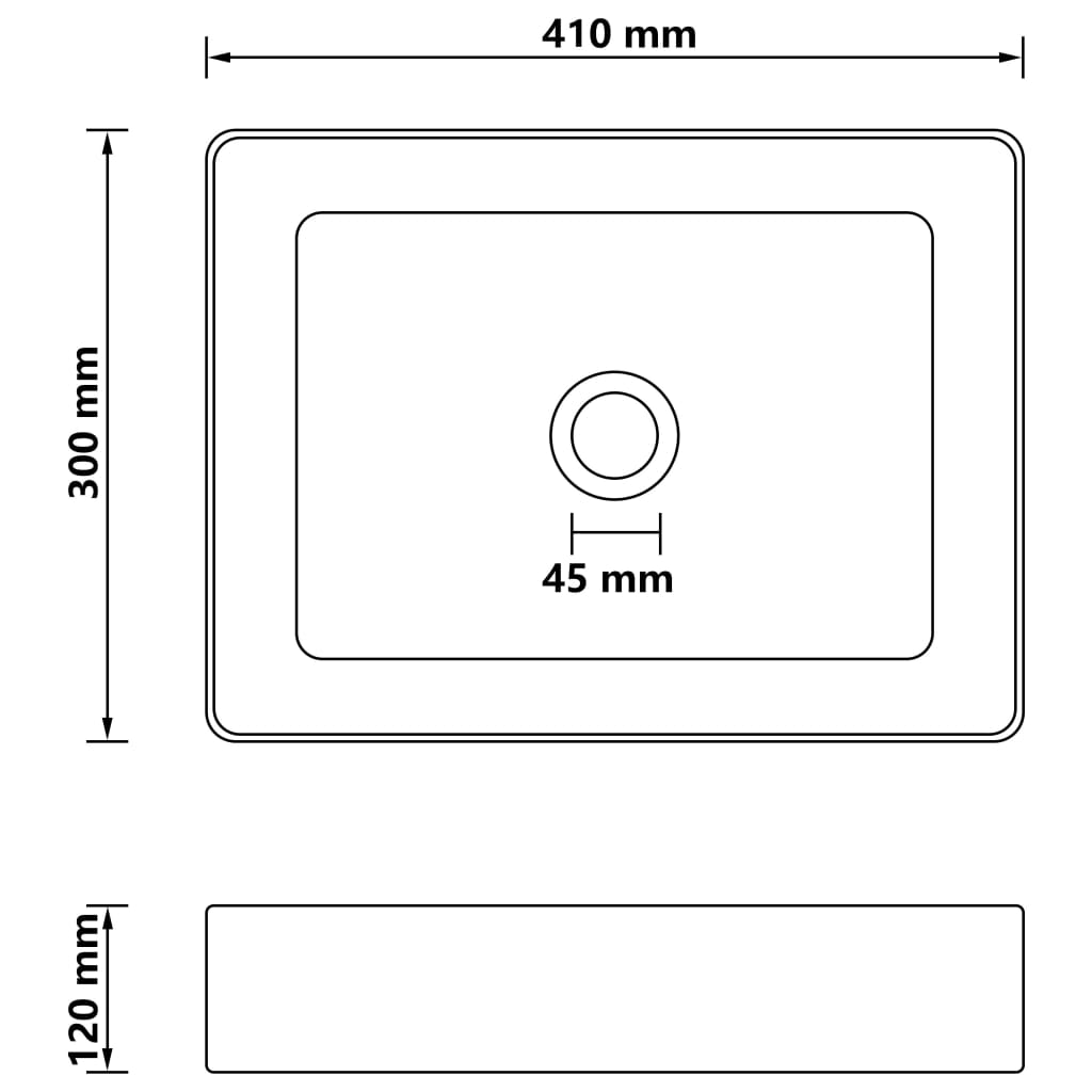 vidaXL Lavabo de luxe Blanc mat 41x30x12 cm Céramique