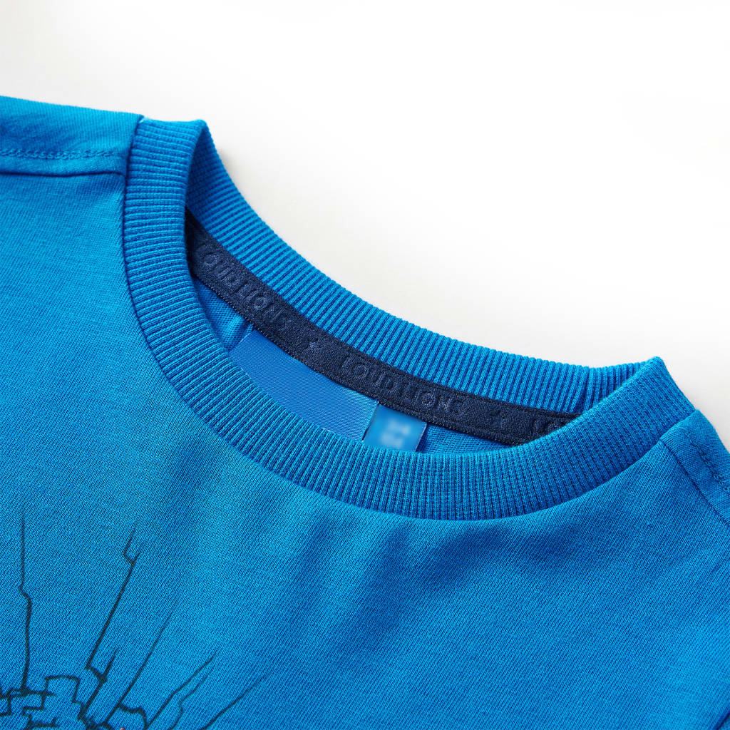 T-shirt enfants à manches longues bleu cobalt 128