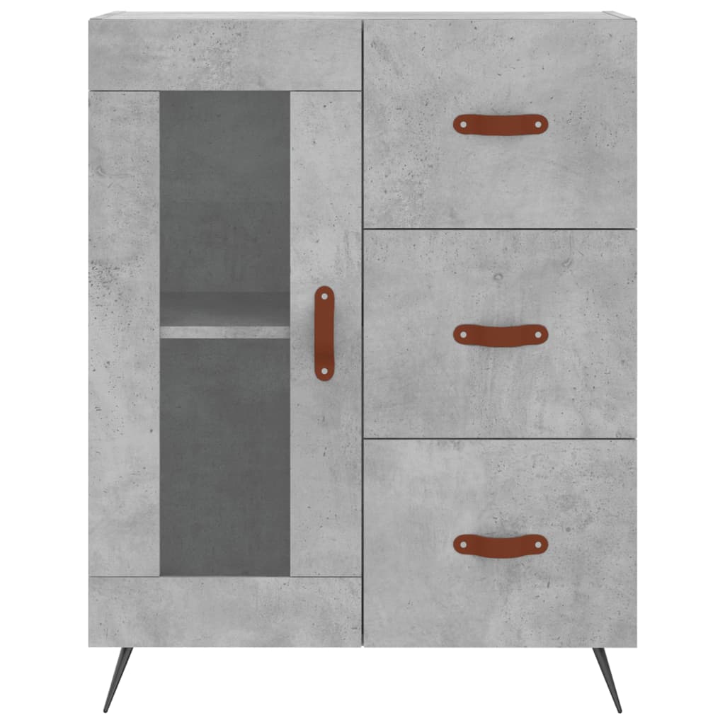 vidaXL Buffet haut Gris béton 69,5x34x180 cm Bois d'ingénierie