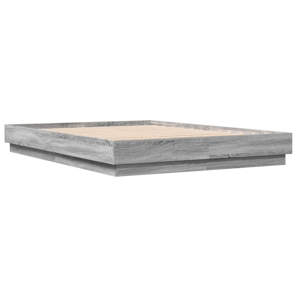 vidaXL Cadre de lit sonoma gris 120x200 cm bois d'ingénierie