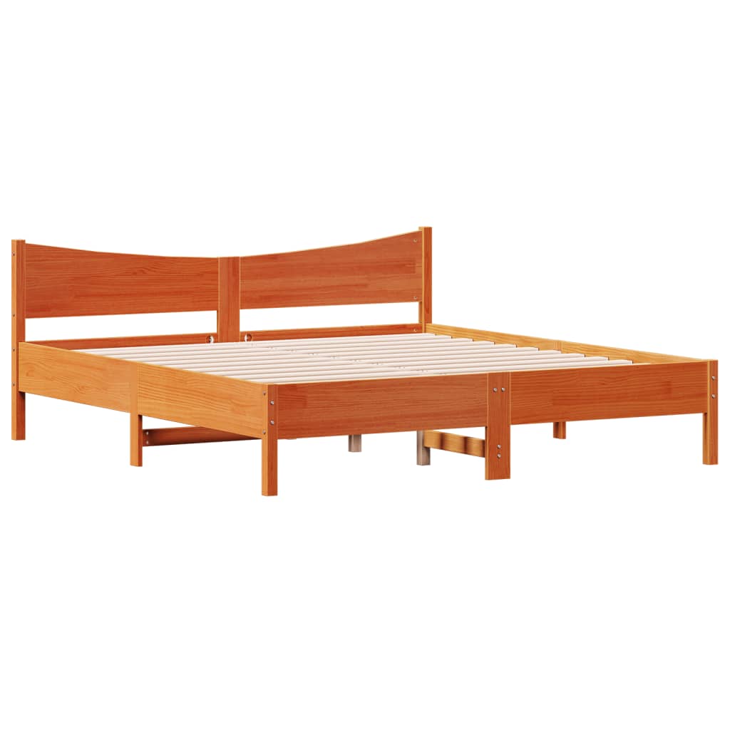 vidaXL Cadre de lit sans matelas cire marron 180x200cm bois pin massif