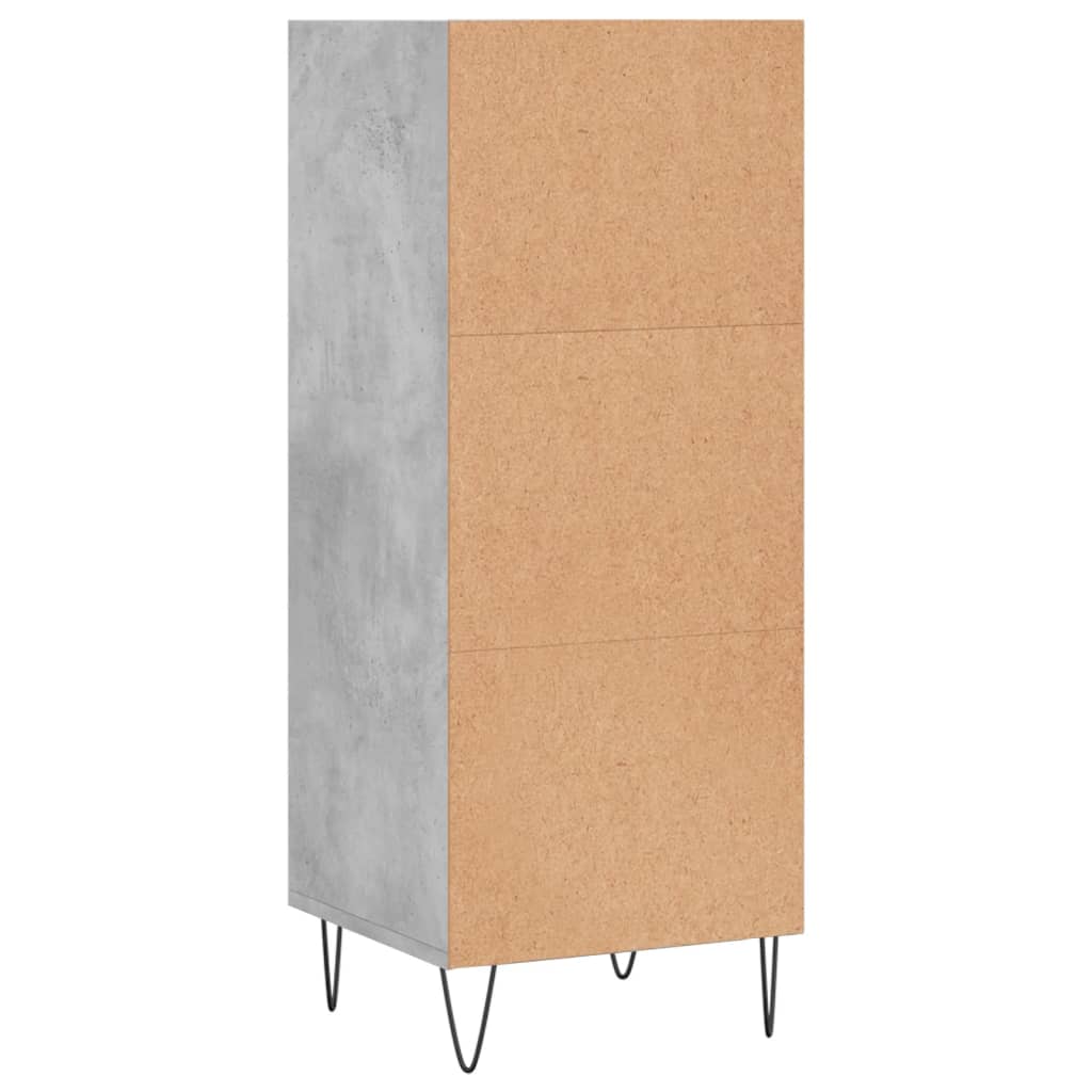 vidaXL Buffet gris béton 34,5x32,5x90 cm bois d'ingénierie