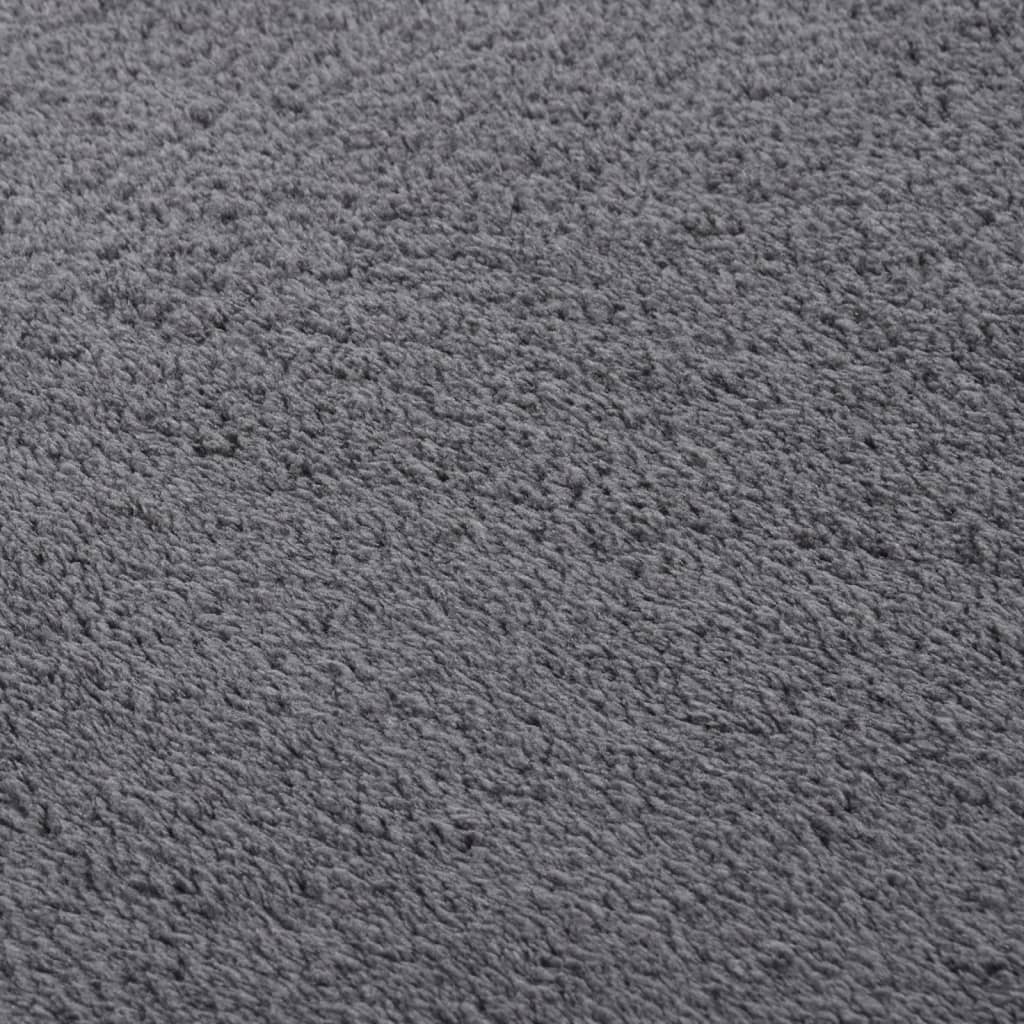 vidaXL Tapis shaggy doux lavable 160x230 cm Antidérapant Anthracite