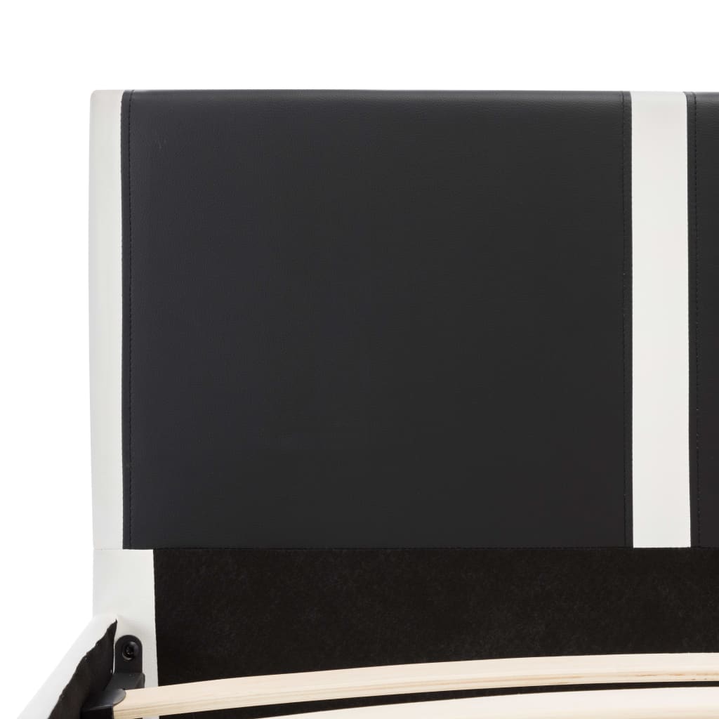 vidaXL Cadre de lit Noir et blanc Similicuir 180 x 200 cm