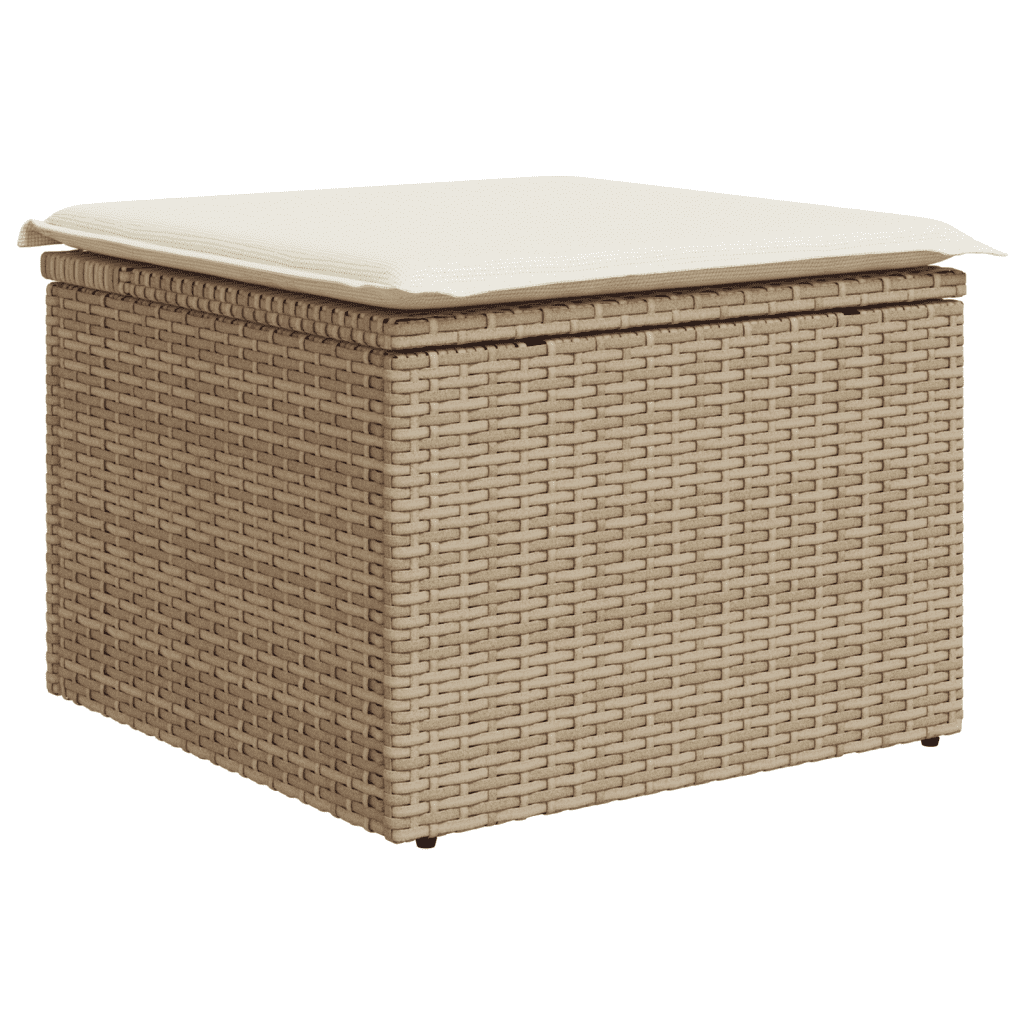 vidaXL Salon de jardin avec coussins 8 pcs beige résine tressée