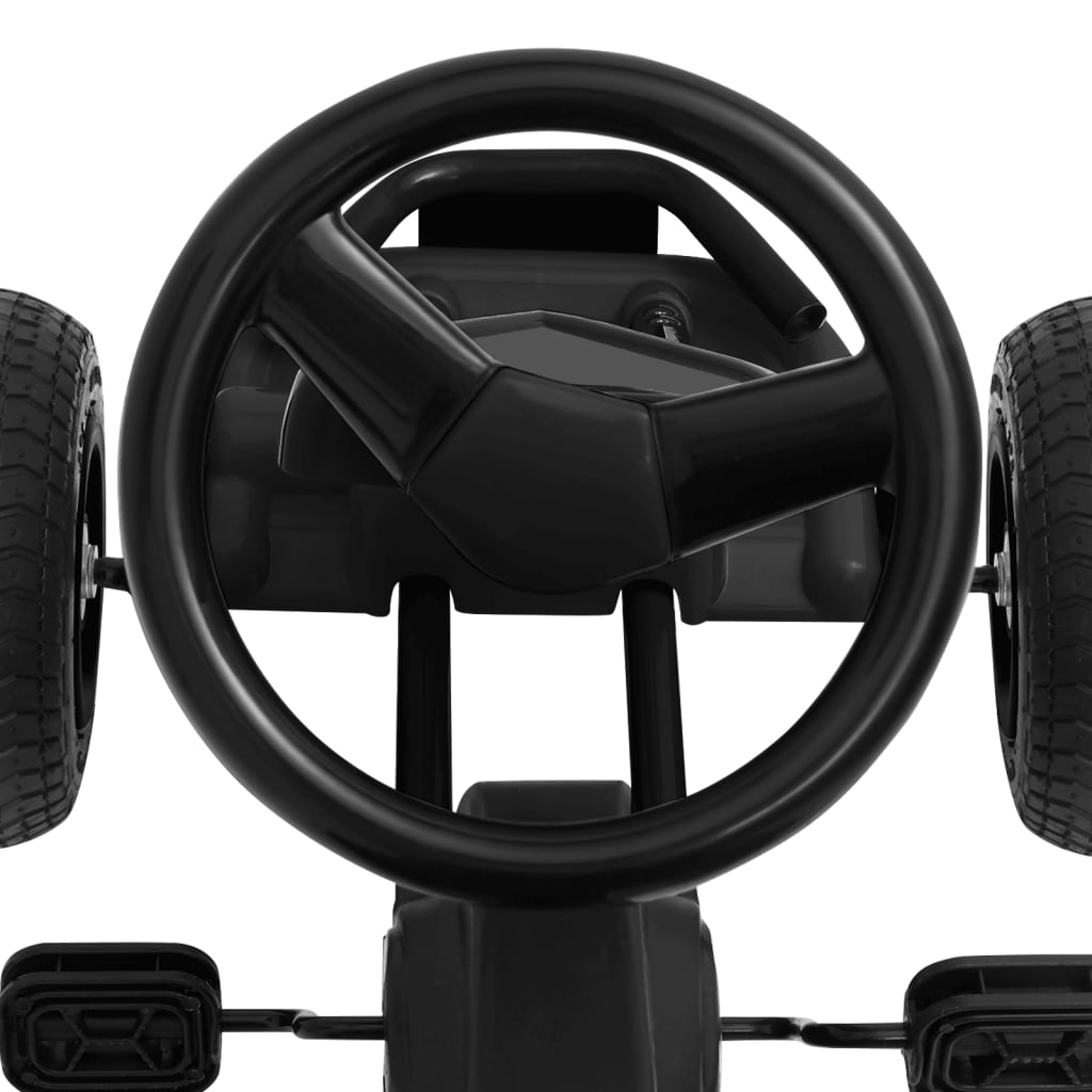 vidaXL Kart à pédales avec pneus Noir