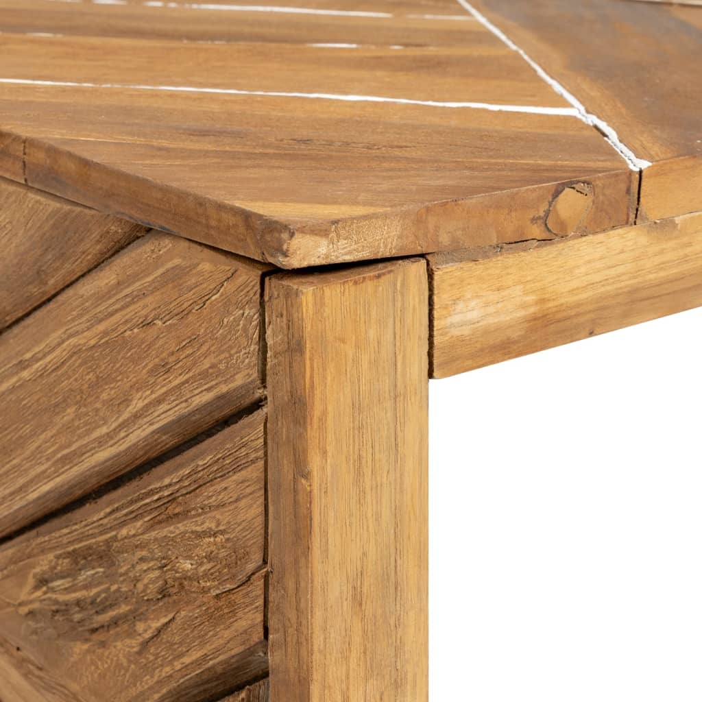 vidaXL Table basse Bois de teck massif 110x35x38 cm