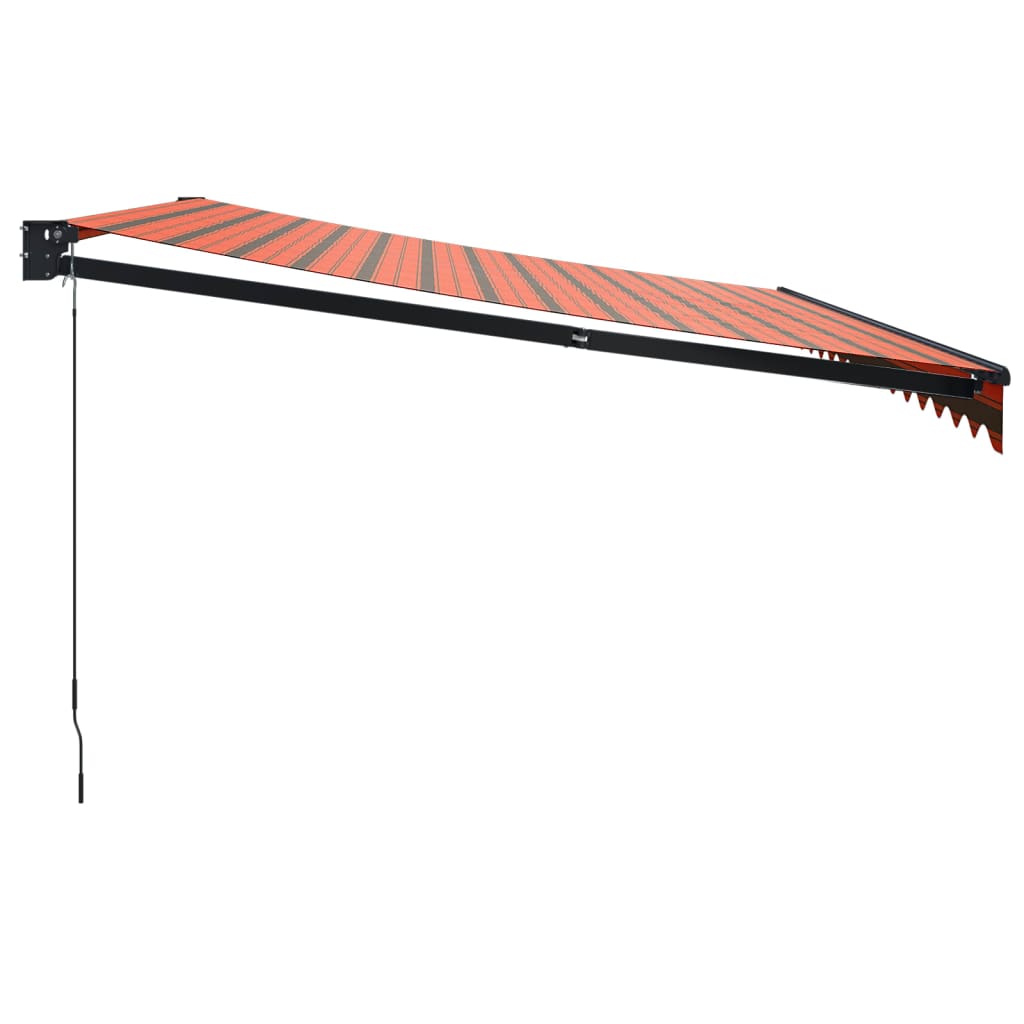 vidaXL Auvent rétractable orange et marron 4x3 m tissu et aluminium