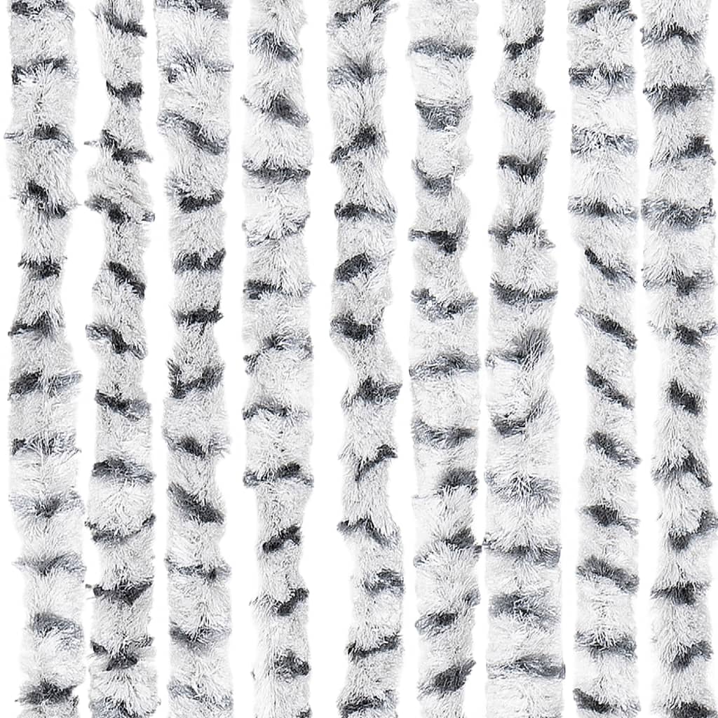 vidaXL Rideau anti-mouches gris clair et gris foncé 56x200 cm chenille