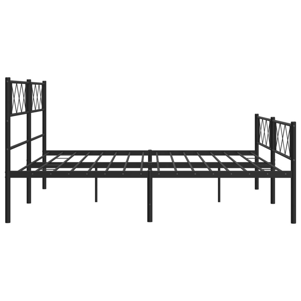 vidaXL Cadre de lit métal sans matelas avec pied de lit noir 200x200cm