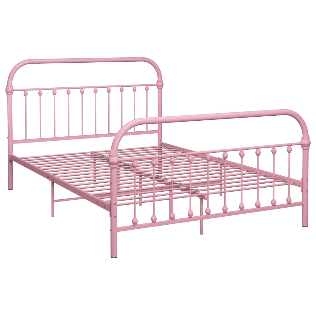 vidaXL Cadre de lit sans matelas rose métal 140x200 cm