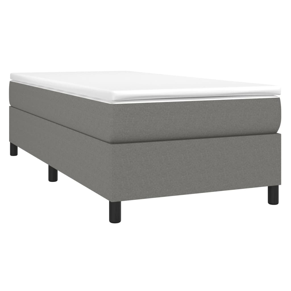 vidaXL Sommier à lattes de lit avec matelas Gris foncé 90x200 cm Tissu