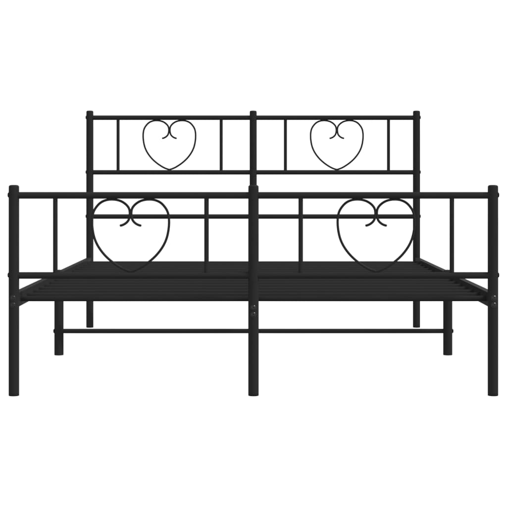 vidaXL Cadre de lit métal sans matelas avec pied de lit noir 120x200cm