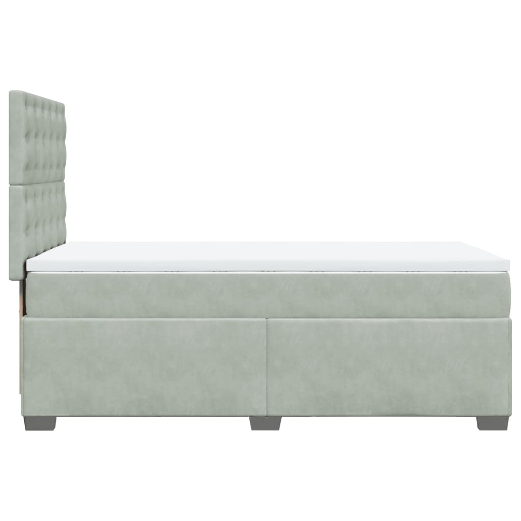 vidaXL Sommier à lattes de lit et matelas Gris clair 90x190 cm Velours