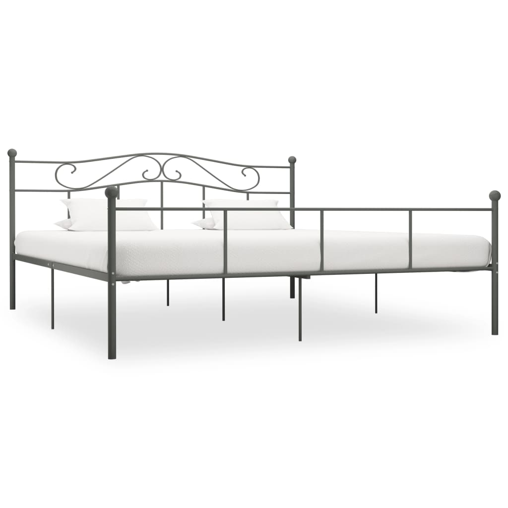 vidaXL Cadre de lit sans matelas gris métal 180x200 cm