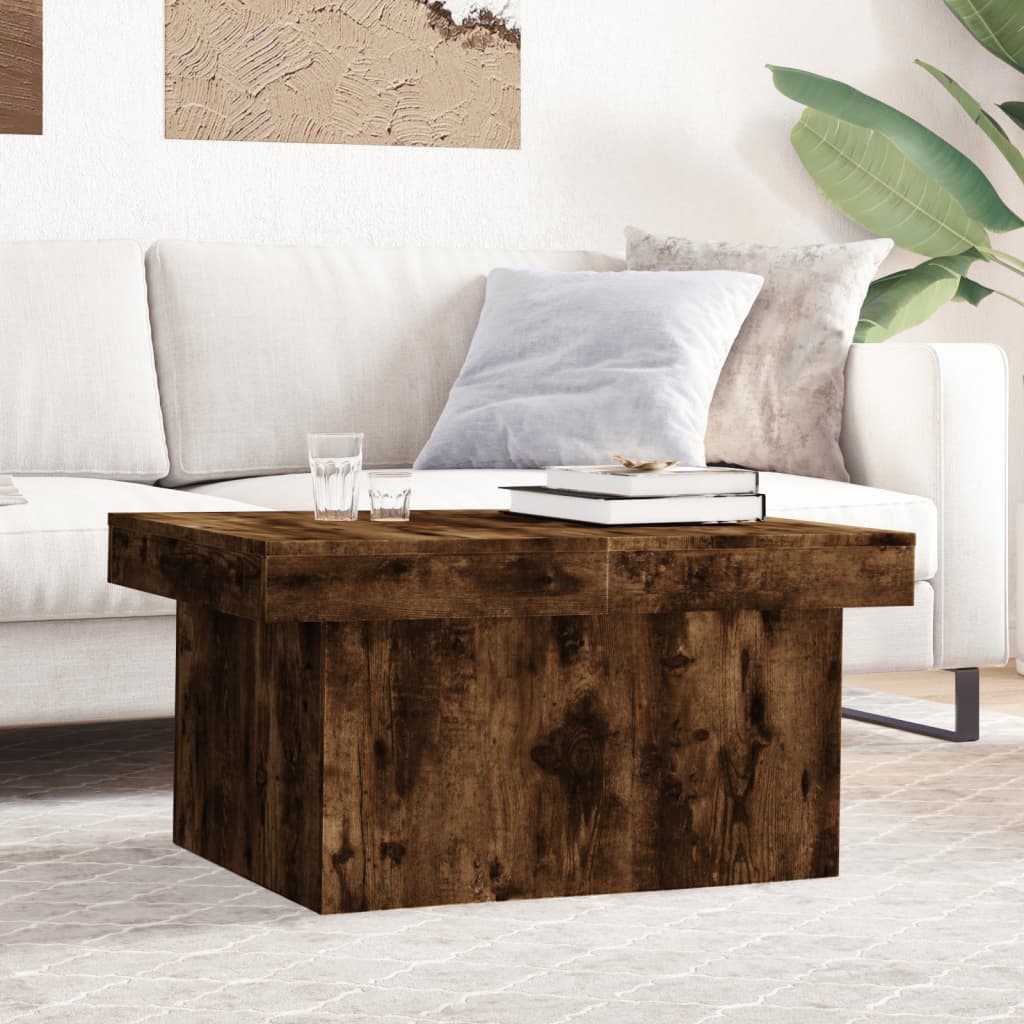 vidaXL Table basse chêne fumé 80x55x40 cm bois d'ingénierie