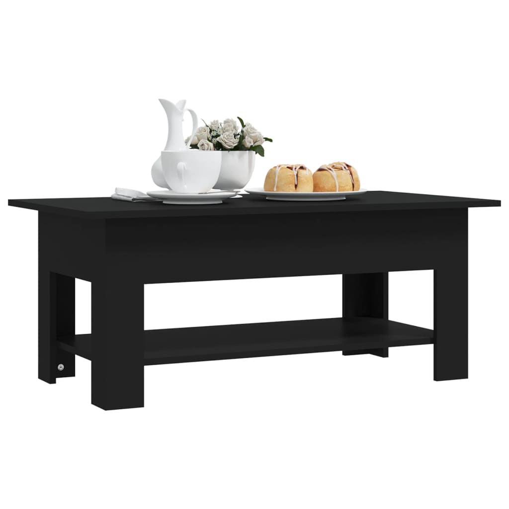 vidaXL Table basse noir 102x55x42 cm bois d'ingénierie