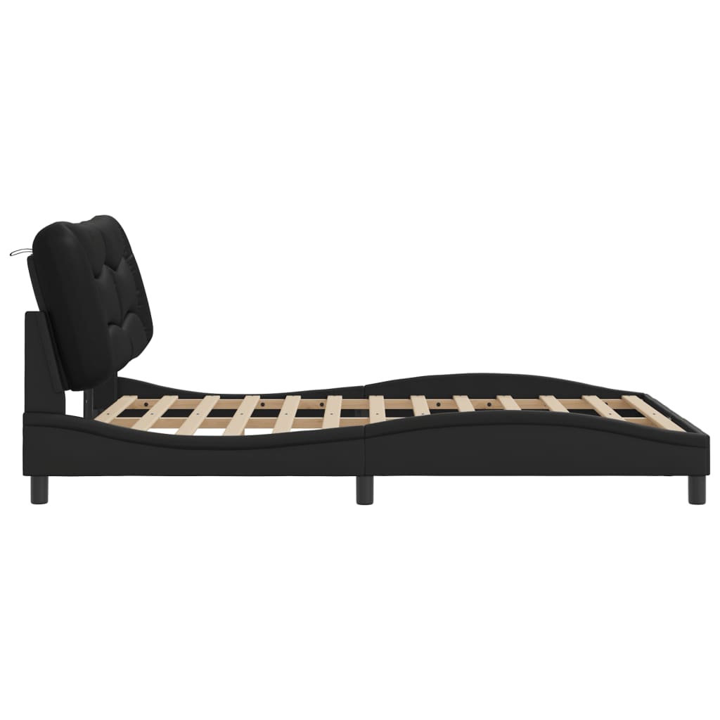 vidaXL Cadre de lit sans matelas noir 140x190 cm similicuir