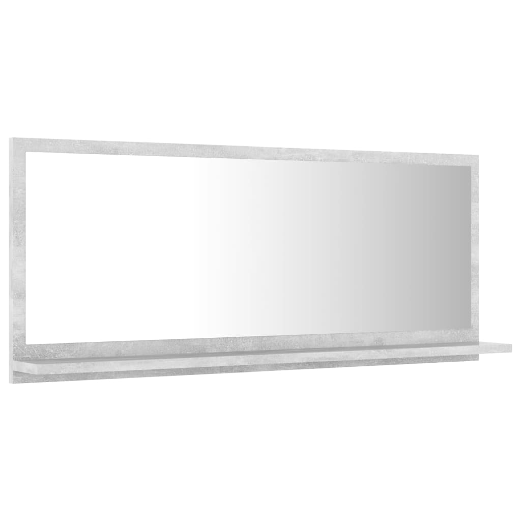 vidaXL Miroir de salle de bain Gris béton 90x10,5x37 cm Aggloméré
