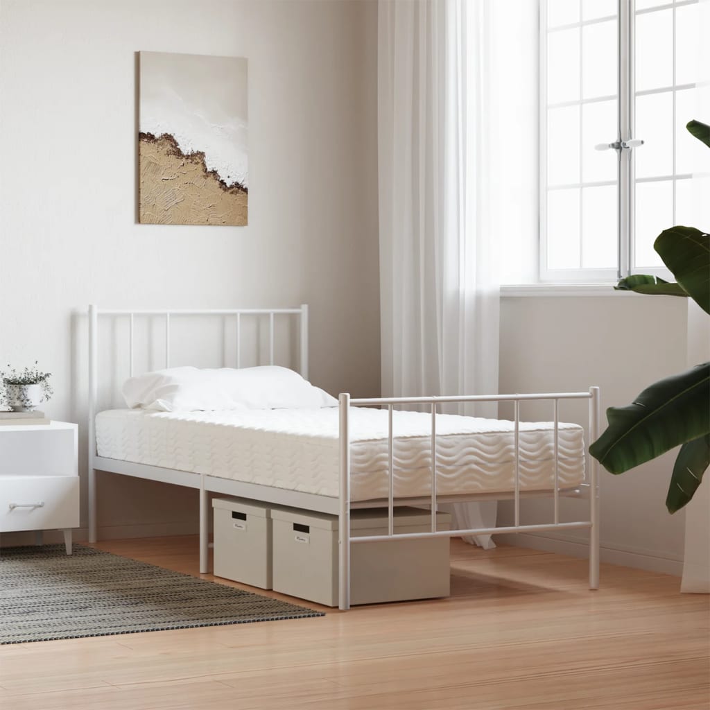 vidaXL Matelas en mousse blanc 90x200 cm dureté H2 H3