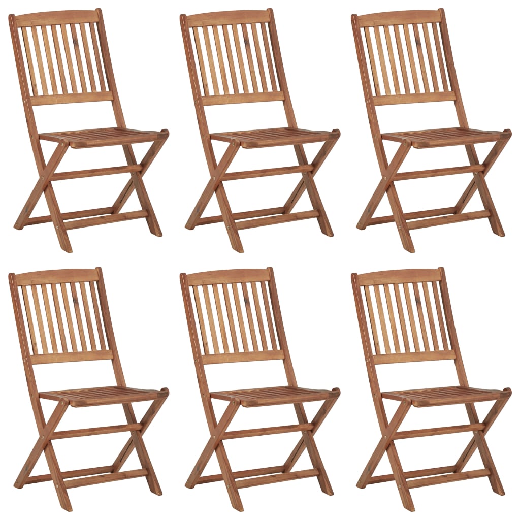 vidaXL Chaises pliables de jardin lot de 6 avec coussins Bois d'acacia