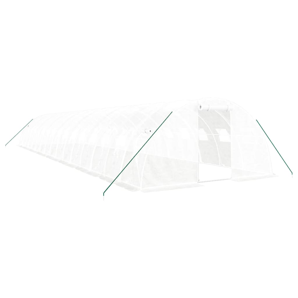 vidaXL Serre avec cadre en acier blanc 64 m² 16x4x2 m