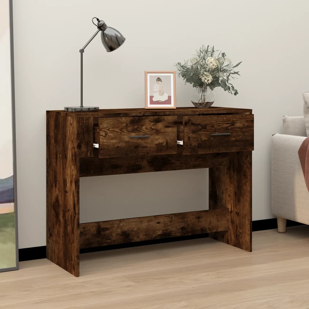 vidaXL Table console Chêne fumé 100x39x75 cm Bois d'ingénierie