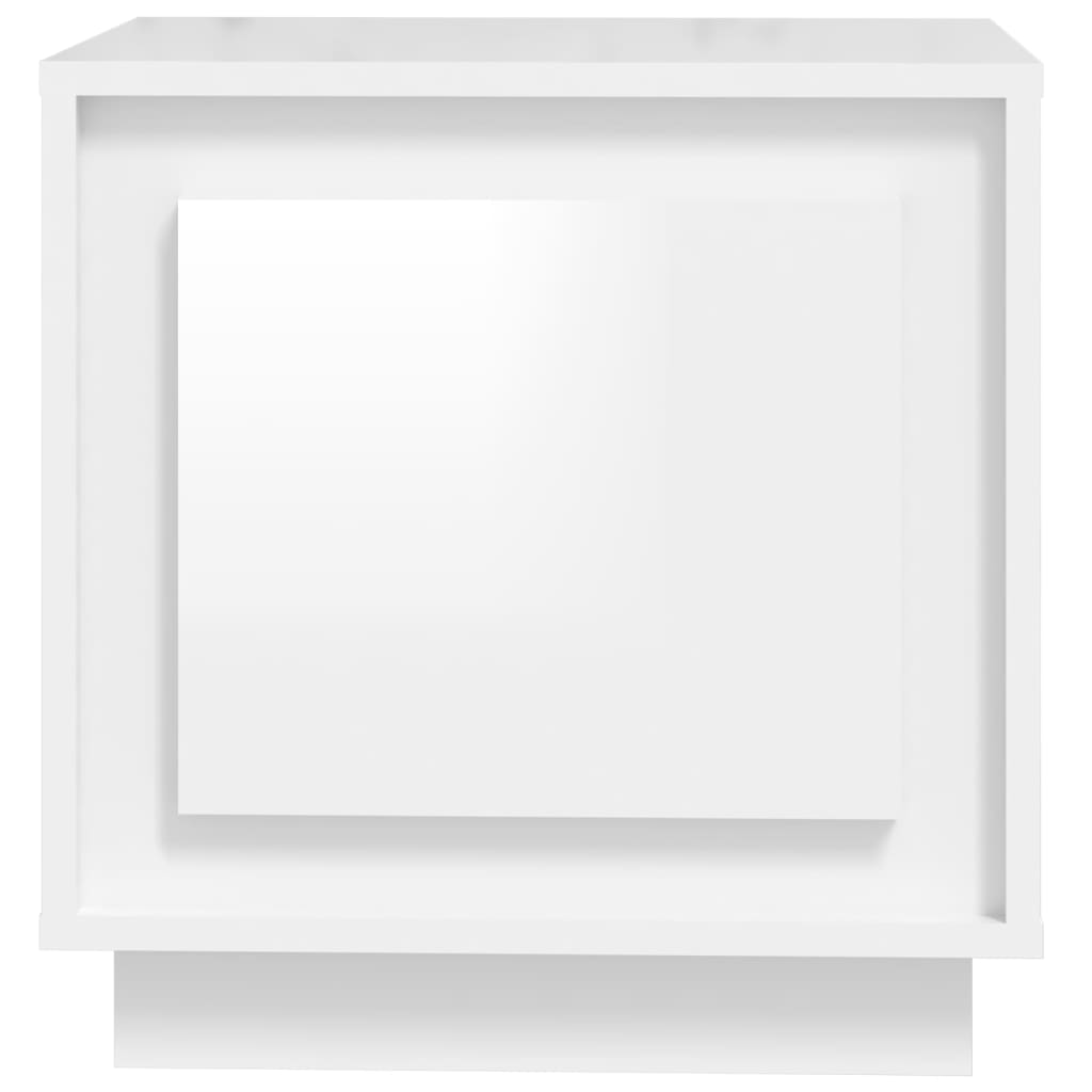 vidaXL Table de chevet blanc brillant 44x35x45 cm bois d’ingénierie