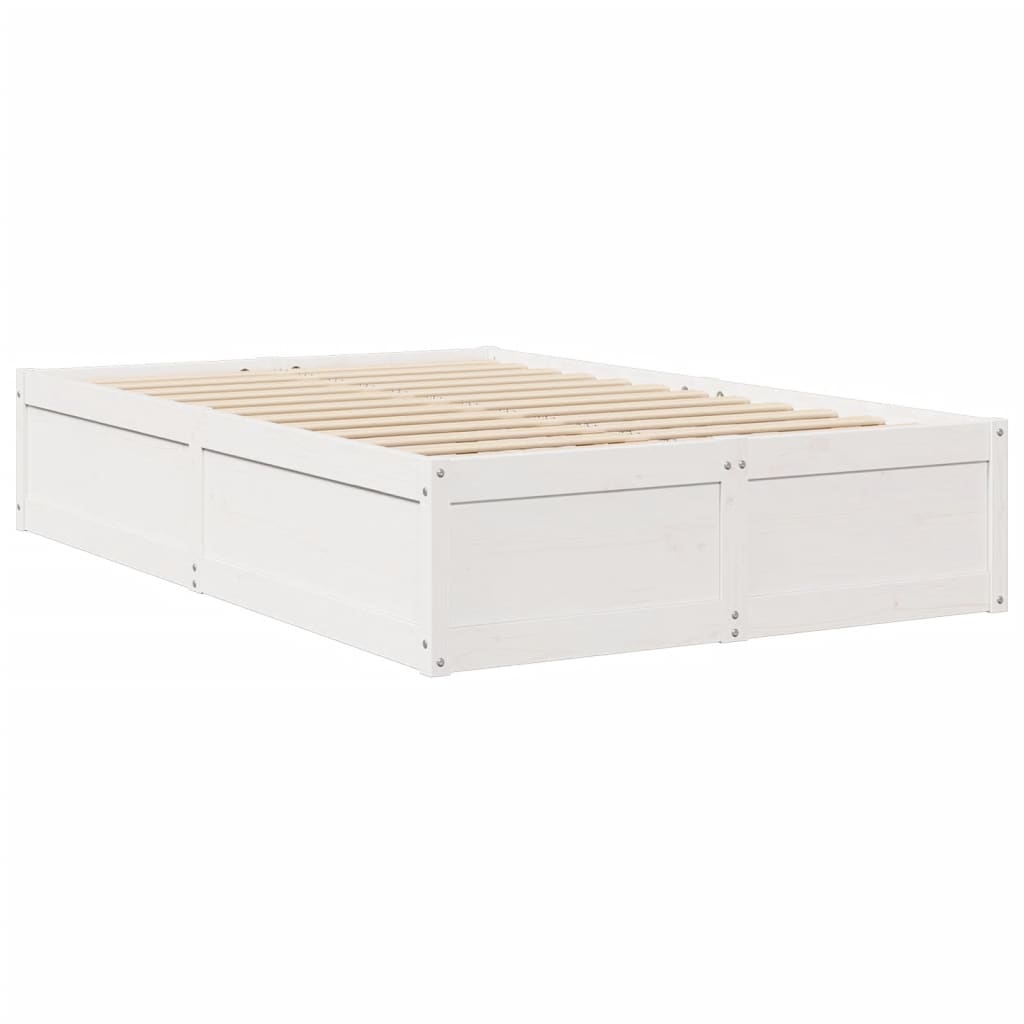 vidaXL Cadre de lit sans matelas blanc 120x190 cm bois de pin massif