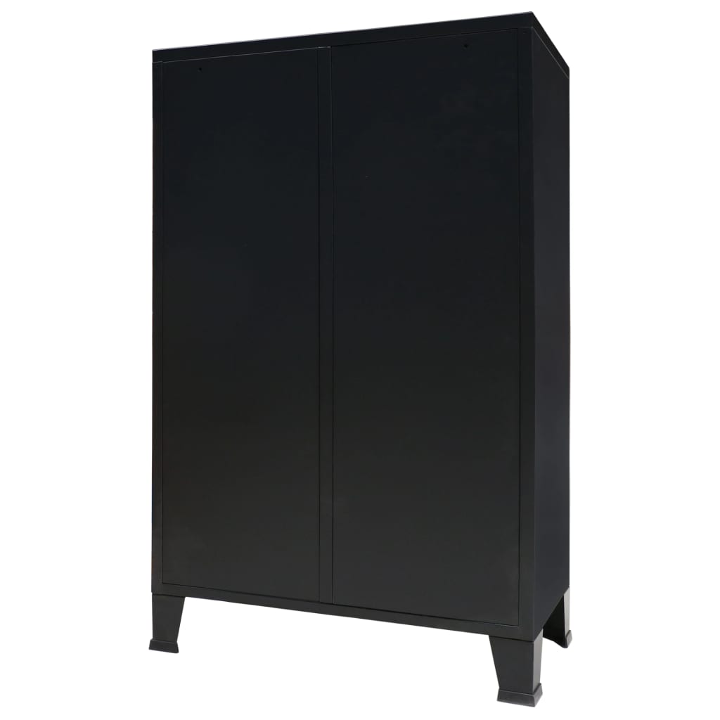 vidaXL Garde-robe métal de style industriel 67x35x107 cm noir