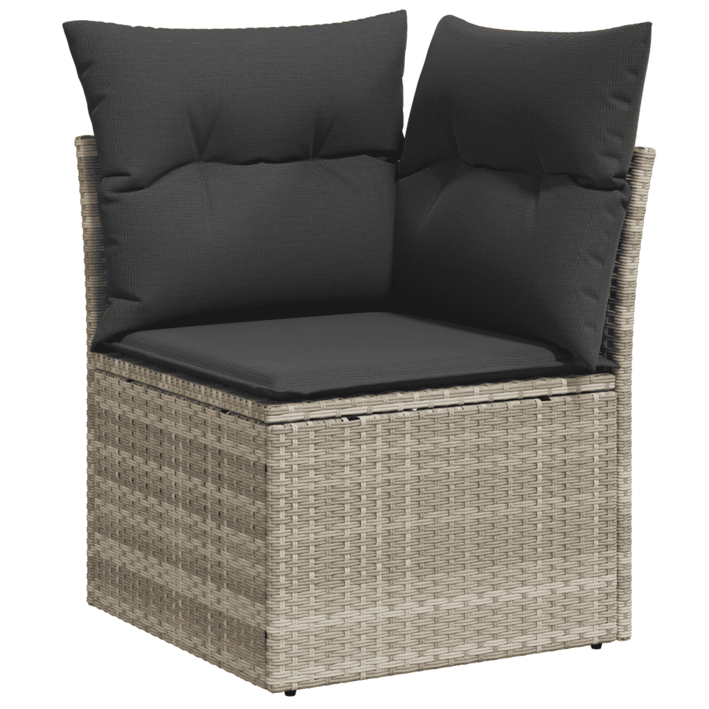 vidaXL Salon de jardin avec coussins 7 pcs gris clair résine tressée