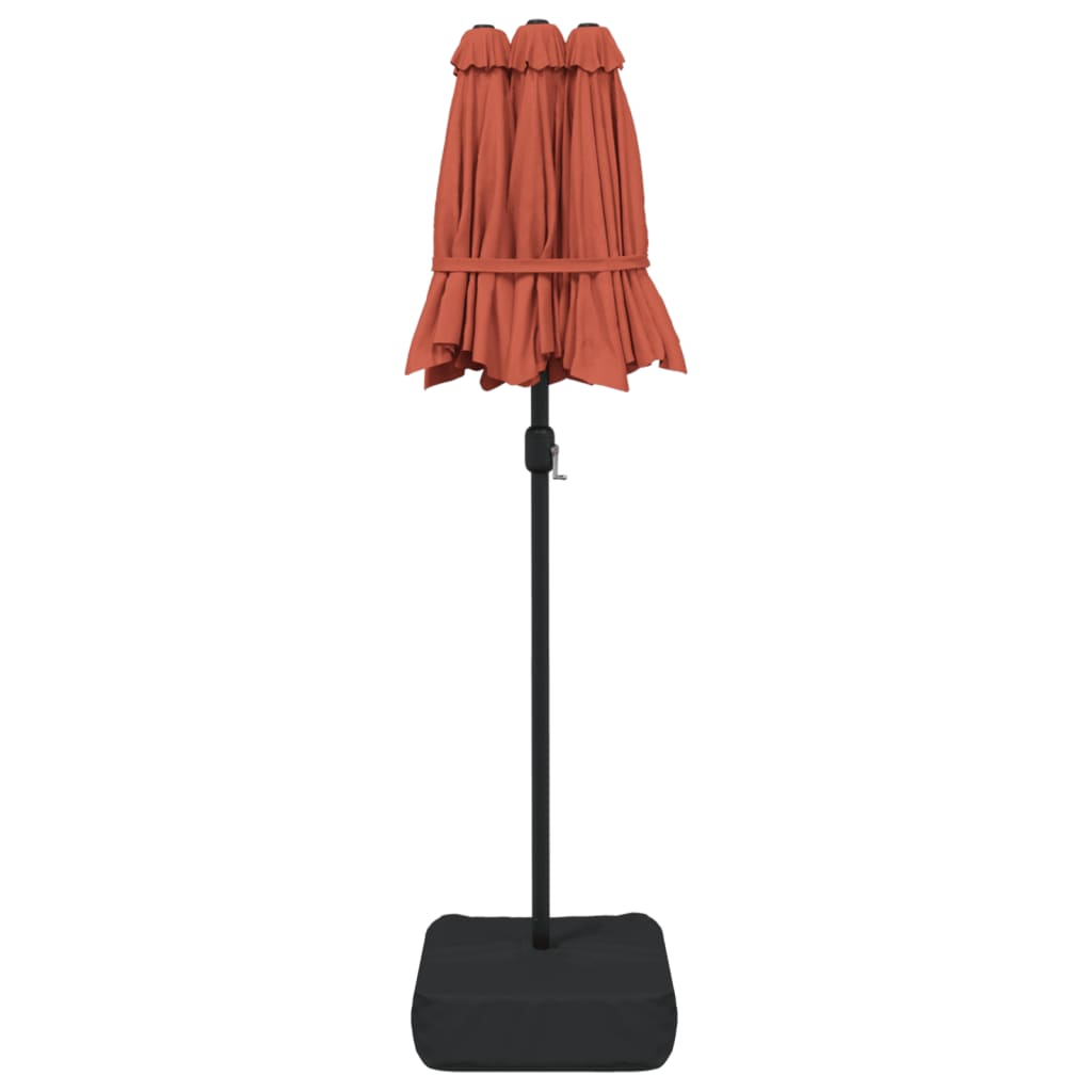 vidaXL Parasol de jardin à double tête terre cuite 316x240 cm