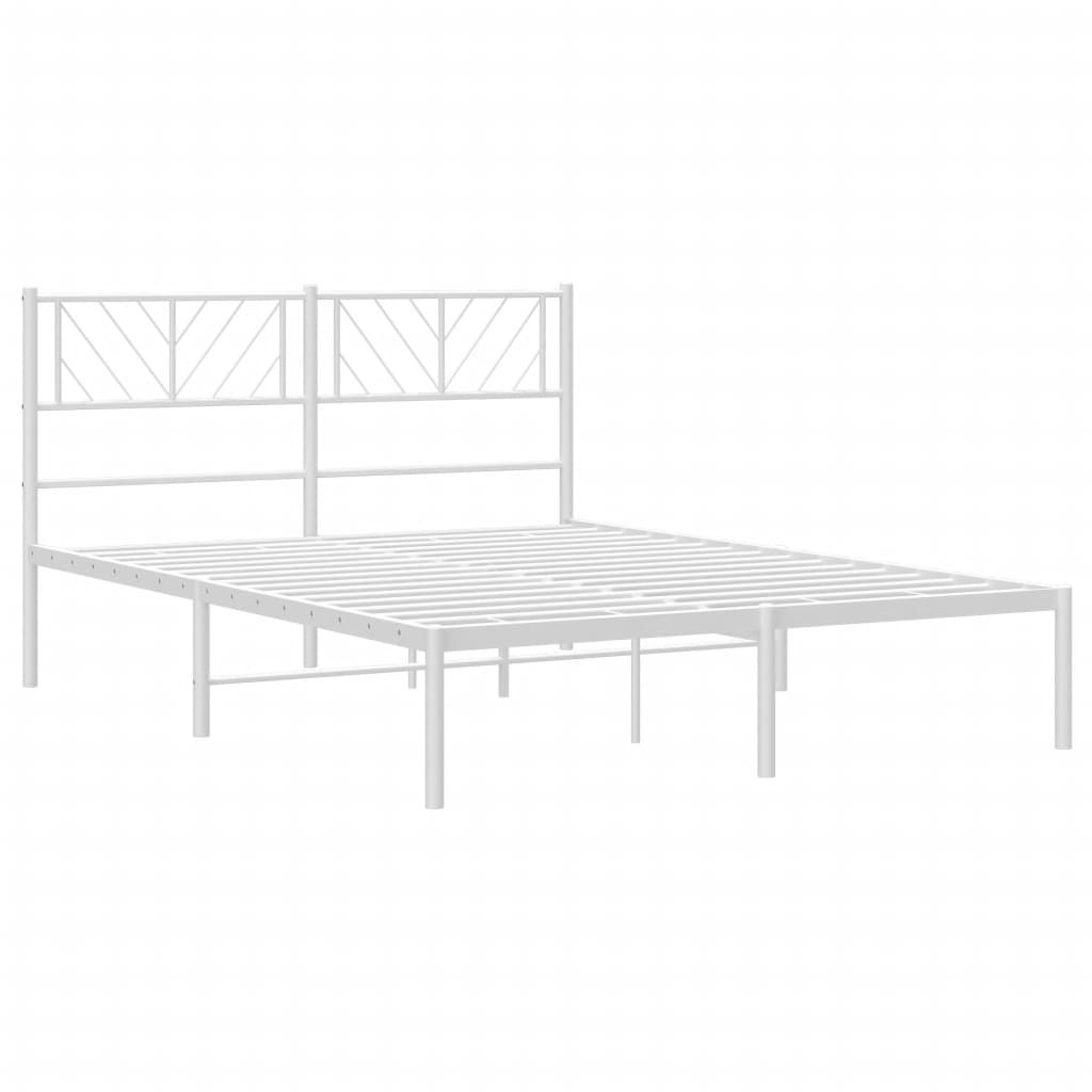 vidaXL Cadre de lit métal sans matelas et tête de lit blanc 120x190 cm