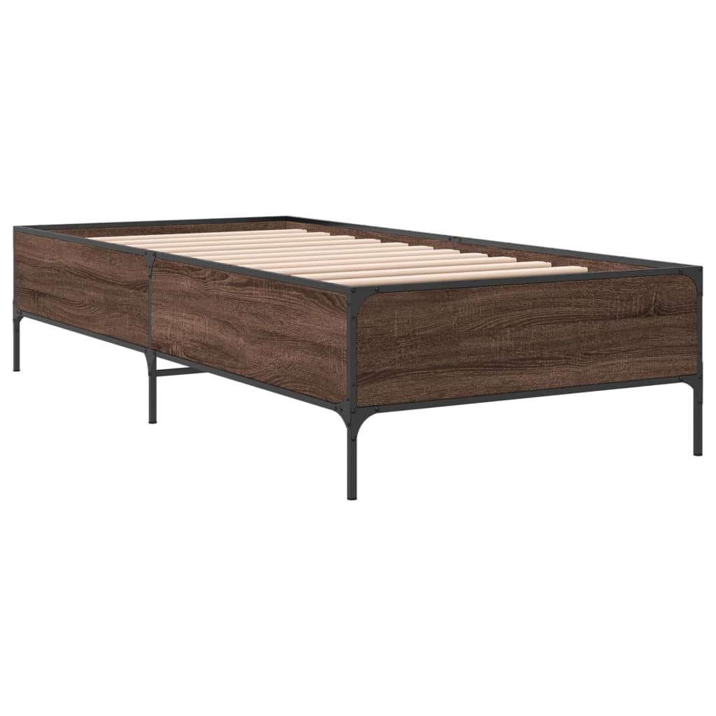 vidaXL Cadre de lit sans matelas chêne marron 75x190 cm