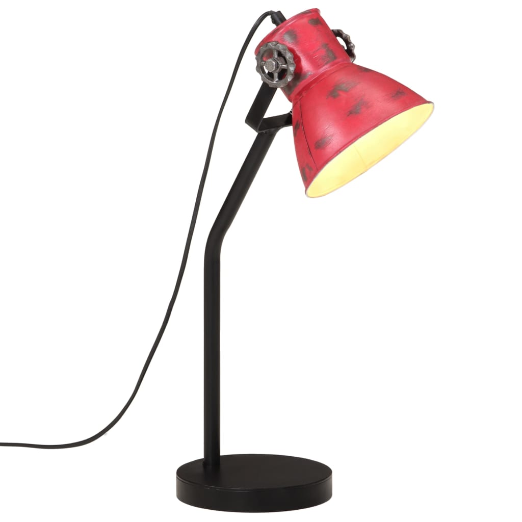 vidaXL Lampe de bureau 25 W rouge délavé 17x17x60 cm E27