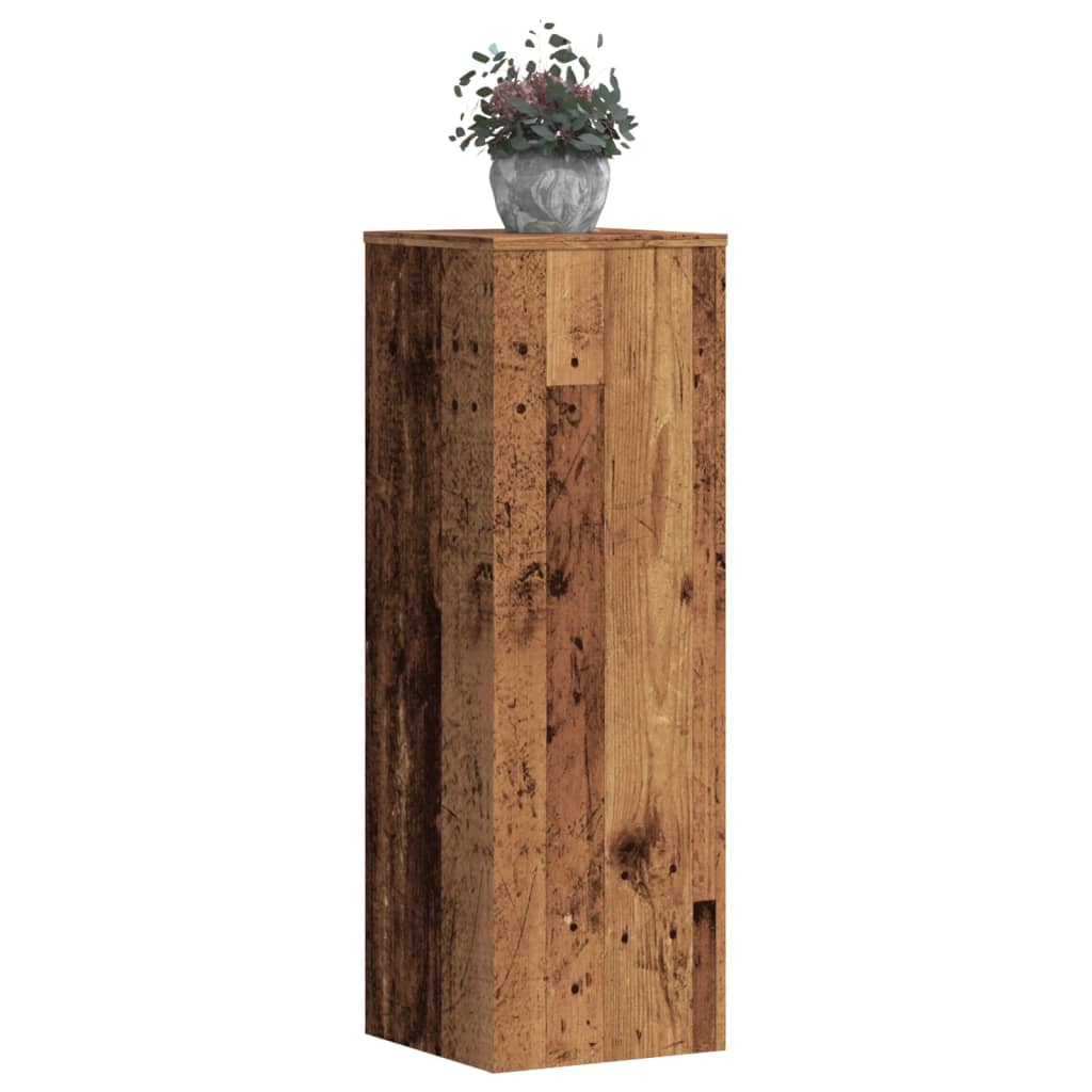 vidaXL Support pour plantes vieux bois 33x33x100 cm bois d'ingénierie