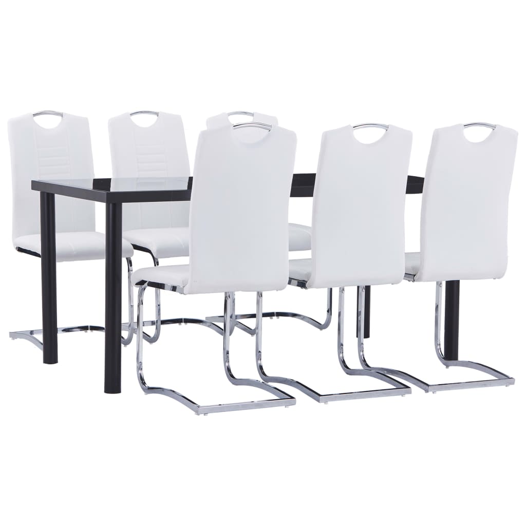 vidaXL Ensemble de salle à manger 7 pcs Similicuir Blanc