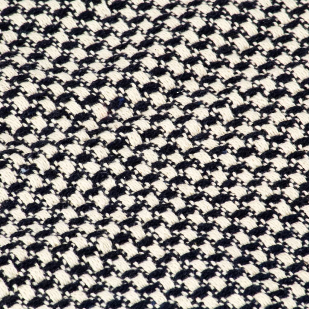 vidaXL Couverture en coton 160x210 cm Bleu marine