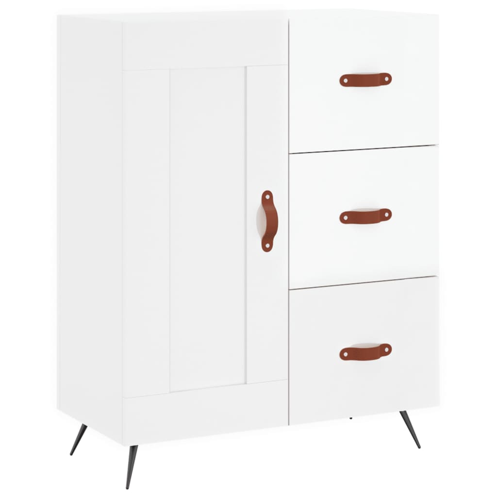 vidaXL Buffet haut Blanc brillant 69,5x34x180 cm Bois d'ingénierie