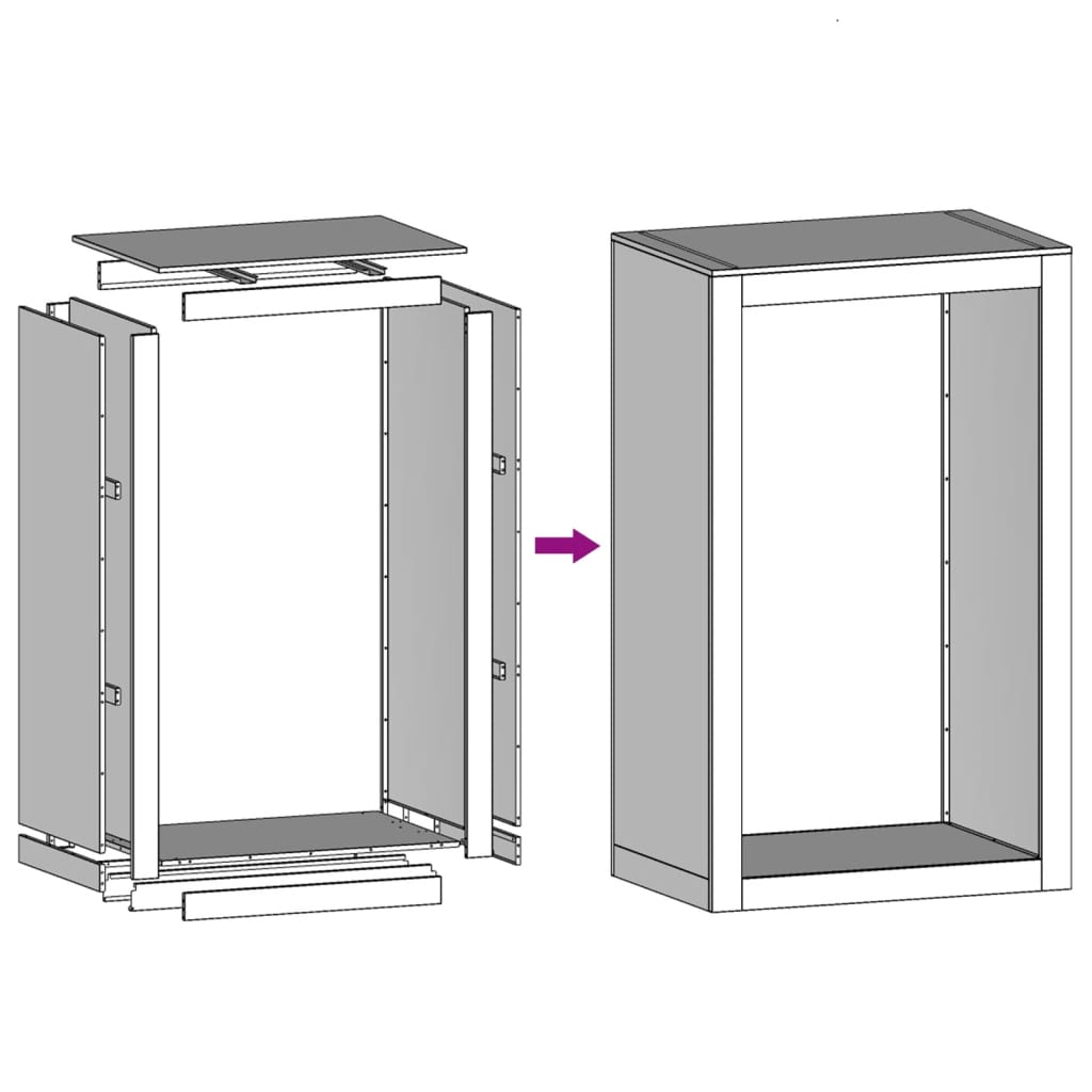 vidaXL Portant de bois de chauffage 60x40x100 cm acier inoxydable