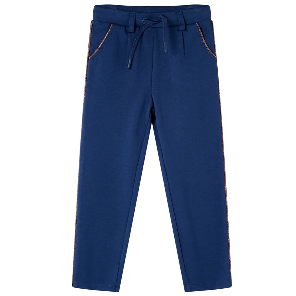 Pantalons pour enfants avec cordon de serrage bleu marine 116