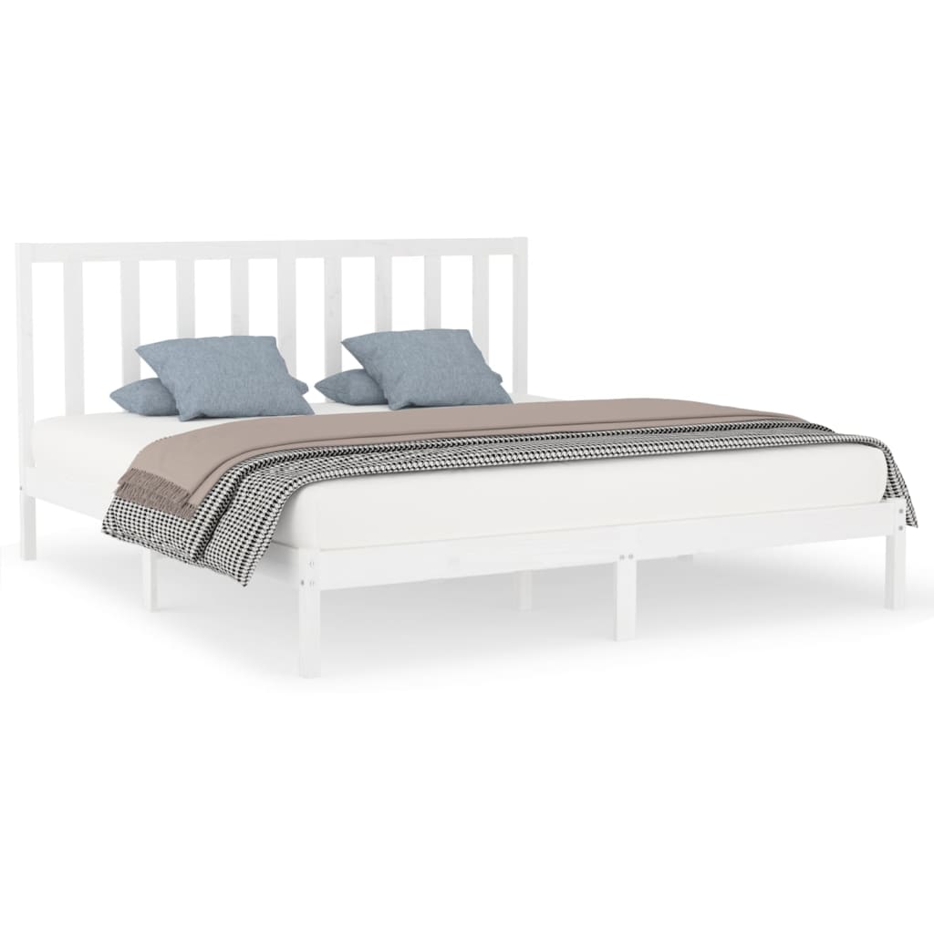 vidaXL Cadre de lit sans matelas blanc 180x200 cm bois massif