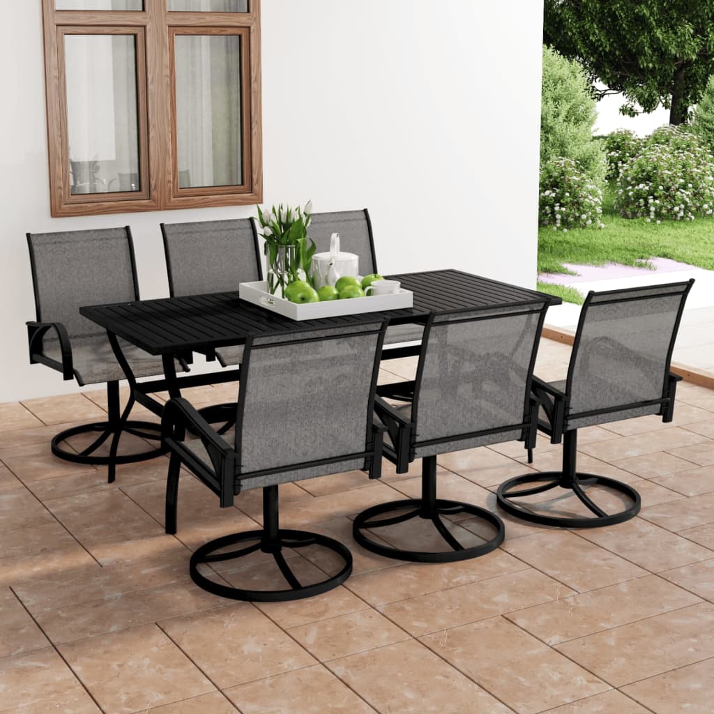 vidaXL Ensemble à manger de jardin 7 pcs textilène et acier