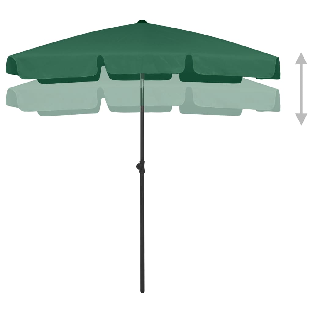 vidaXL Parasol de plage vert 180x120 cm