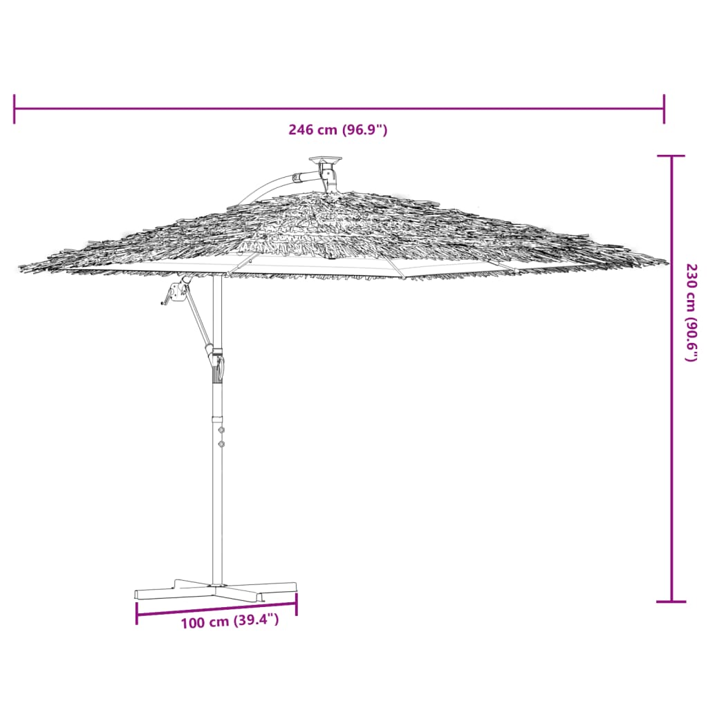 vidaXL Parasol de jardin avec mât en acier marron 246x246x230 cm